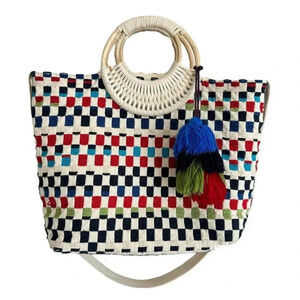 Francesca's  Multicolored Bamboo Tote🌴